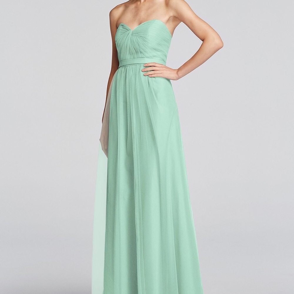 NWT green strapless tulle bridesmaid dress